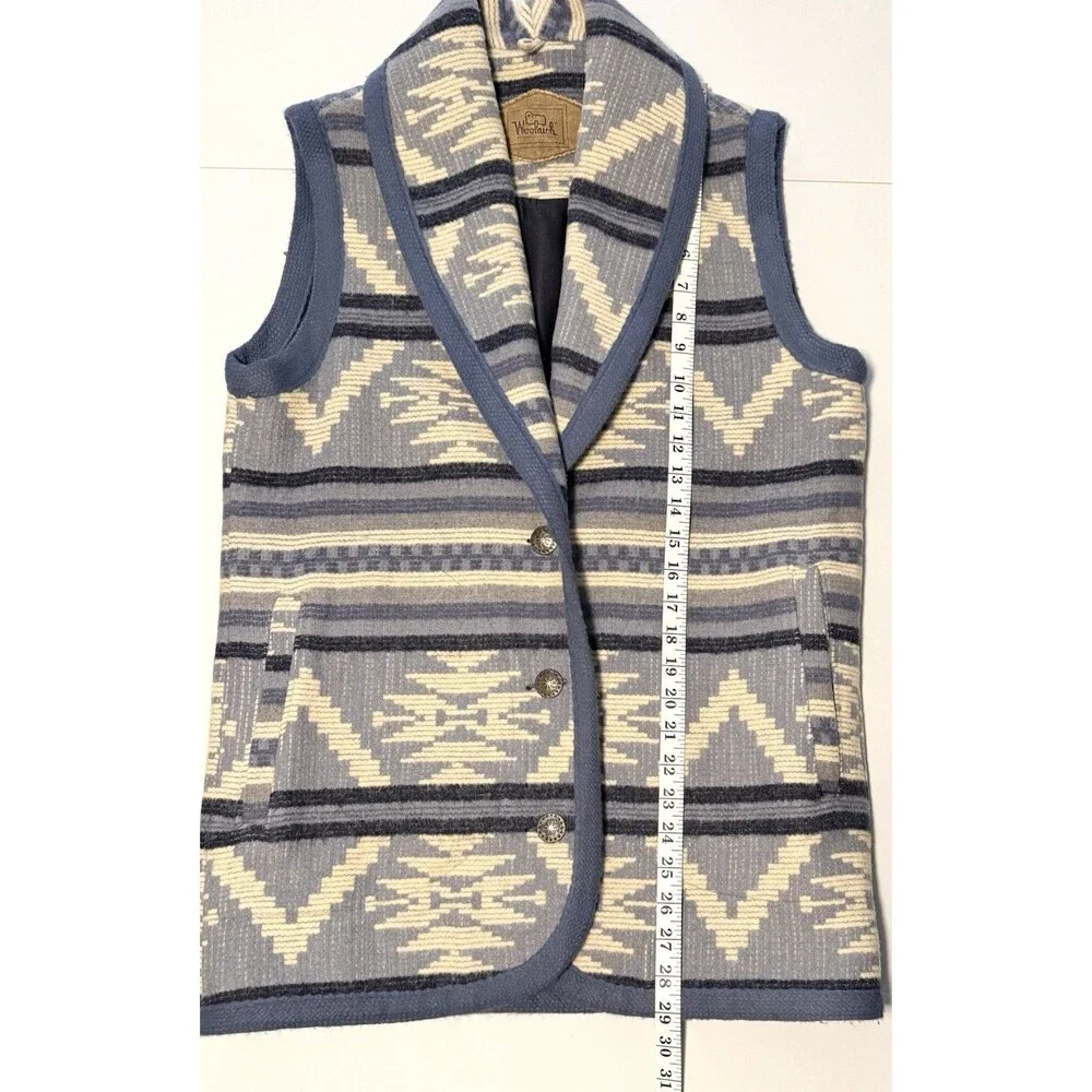 Vintage Woolrich Women's Wool Indian Blanket Vest Small Southwest Cabin Core